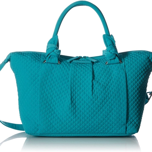 VERA BRADLEY TURQUOISE SEA HADLEY SATCHEL - Picture 2 of 8